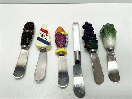 Hand Painted Cheese Knives