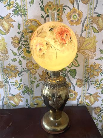 Victorian Brass Banquet Lamp