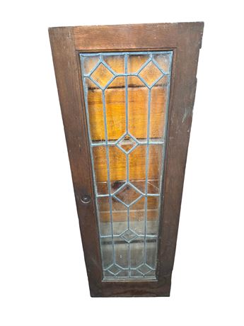 Early 1900s Leaded Glass Cabinet Door