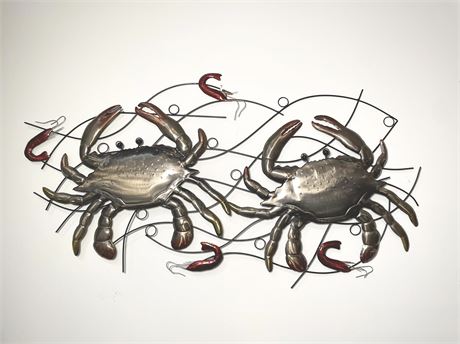 Large Metal Crab Wall Art