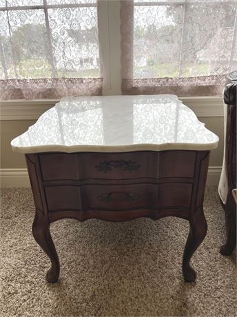 Hammary Furniture French Provincial Marble Top Side Table