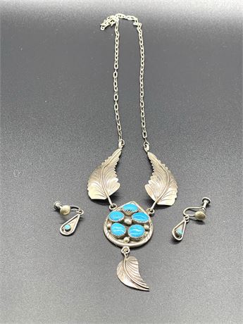 Sterling & Turquoise Jewelry Lot 2