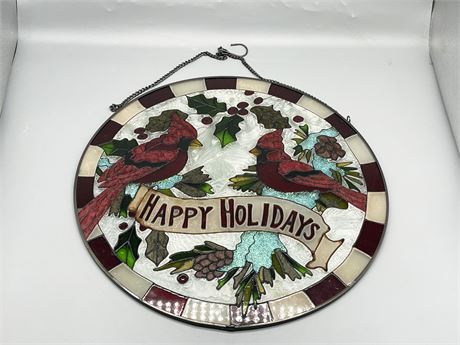 Happy Holidays Stained Glass
