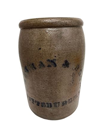Antique Weyman & Bro, Pittsburgh, Pennsylvania Stoneware Snuff Jar