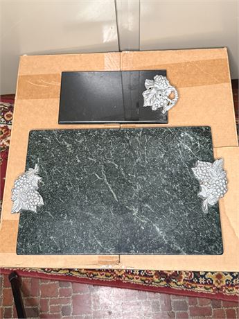 Green and Black Marble Cheese Boards