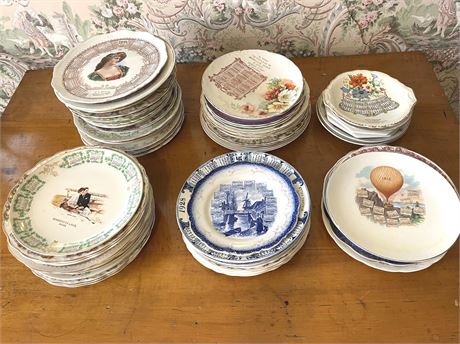 Antique Calendar Plates Large Lot Assorted