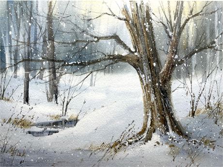 Barney B.J. Cole Original Watercolor "First Thaw" Painting