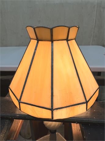 11.5" Mid Century Lead Glass Panel Lamp Shade