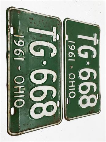 1961 Ohio License Plates