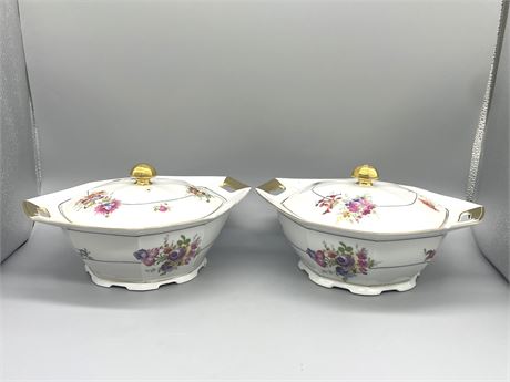 Victoria China Covered Serving Bowl