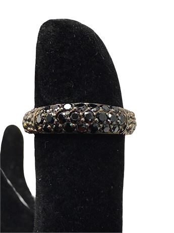 Michael Dawkins Sterling Silver Black Spinel Ring