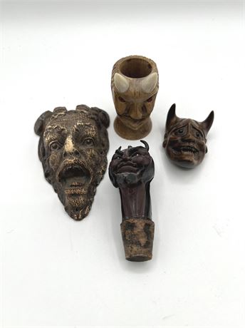 Small Carved Wood Figural Pieces