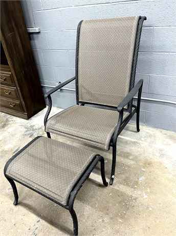 Patio Metal Chair and Foot Stool