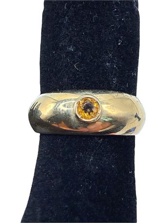 14k Yellow Gold Yellow Sapphire Gypsy Ring