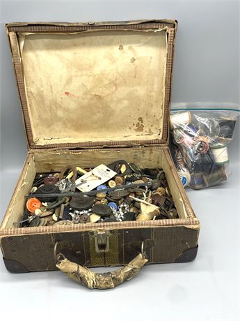 Large Case of Buttons and Thread