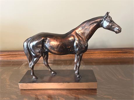 Copper Bronze Thoroughbred Race Horse Statue