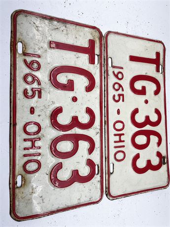 1965 Ohio License Plates