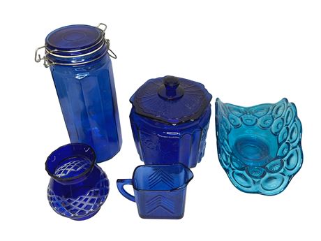 Vintage Blue Glass Decoratives