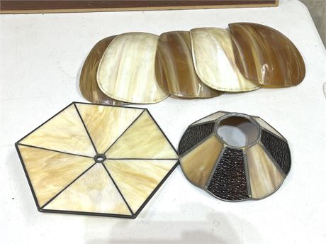 Slag Glass Shades and Panels