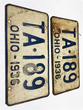 1936 Ohio License Plates