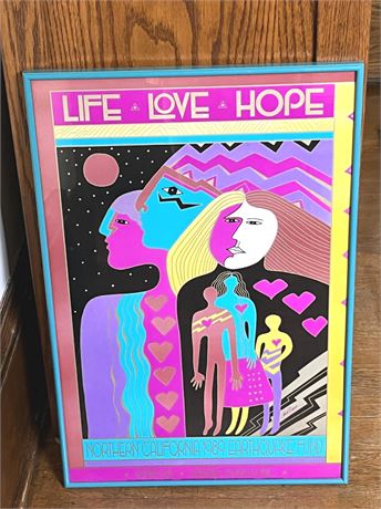 Vintage 1989 Laurel Birch Life Love Hope Poster