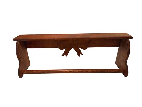 Solid Oak Wood Hanging Wall Shelf