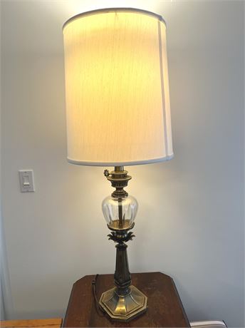 Brass Hollywood Regency Style Table Lamp