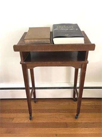 Vintage Wood Book Stand w/ Dictionaries