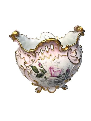 c. 1892 European Porcelain Compote Footed Bowl