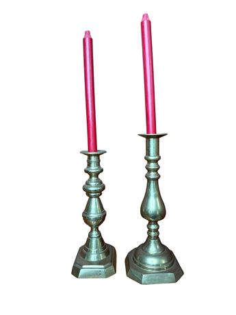 Brass Candlestick Holders Pair