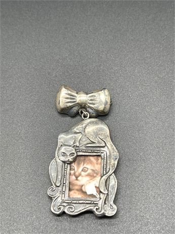 Sterling Cat Photo Pin