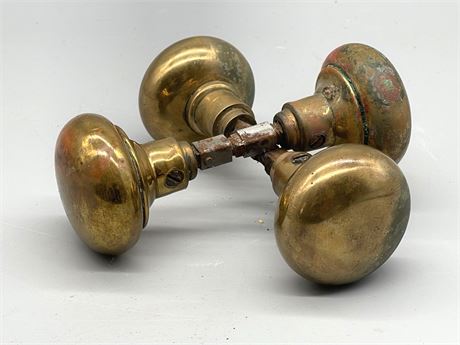 Two (2) Antique Brass Knobs