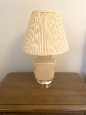 Beige Glass Table Lamp