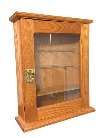Vintage Oak Small Curio Cabinet