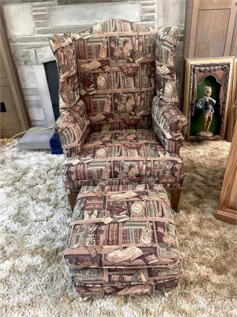 Wingback Chair w/ Footstool