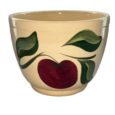 Unmarked Pottery Bowl with Apples