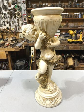 Chalkware Cherub Planter