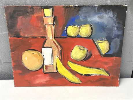 Abstract Still Life Painting on Board