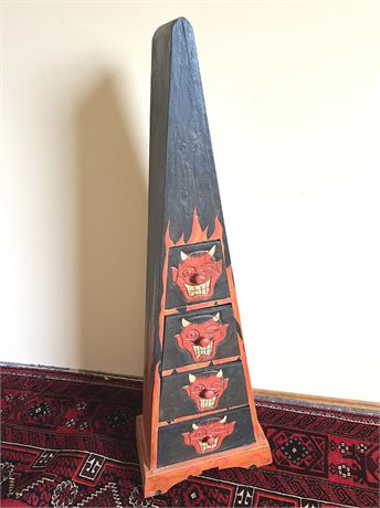 Pyramid Wood Devil Hand Made Chest of Drawers