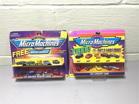 NIB Vintage Micro Machines British Sports Cars and Concept Cars