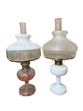 Two (2) Kerosene Oil Lamps including Aladdin Lamp