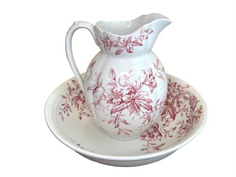 Clementson Brothers England Water Basin and Pitcher
