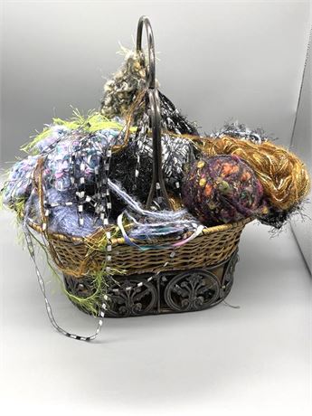 Basket of Wools and Yarn