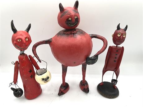 Hand Painted Devil Figures