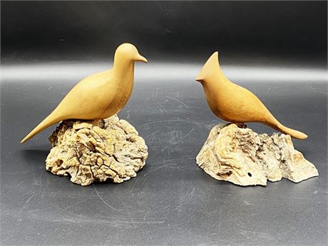 Pair of Carved Birds