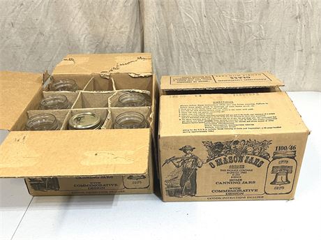 Fourteen (14) Anchor Hocking Bicentennial Mason Jars