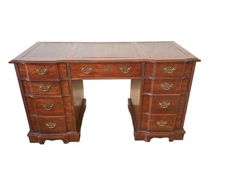 Chippendale Style Leather Top Executive Desk