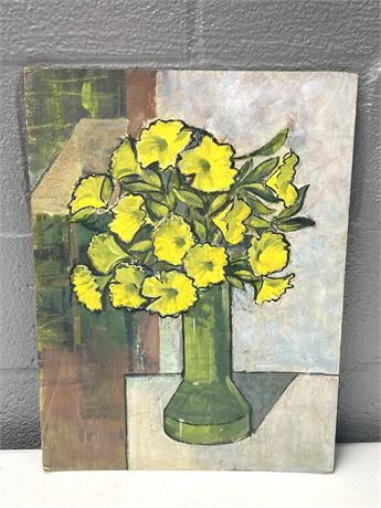 Still Life Floral Painting on Board