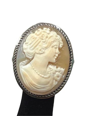 Sterling Silver Cameo Ring SZ 7
