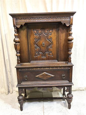 Antique Kent-Coffey Jacobean Revival Cupboard